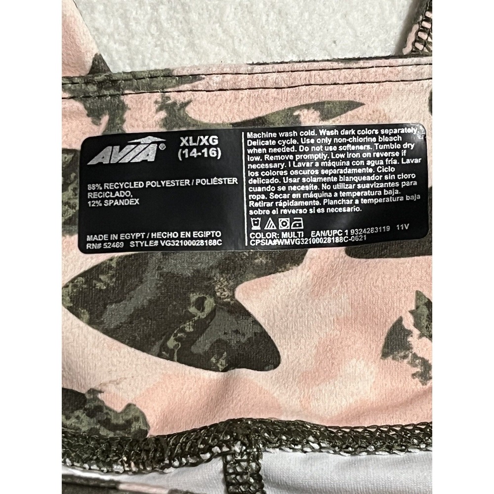 Avia Pink/Green Camo Leggings Womens Size XL 14-16 Full‎ Length - Picture 7 of 7